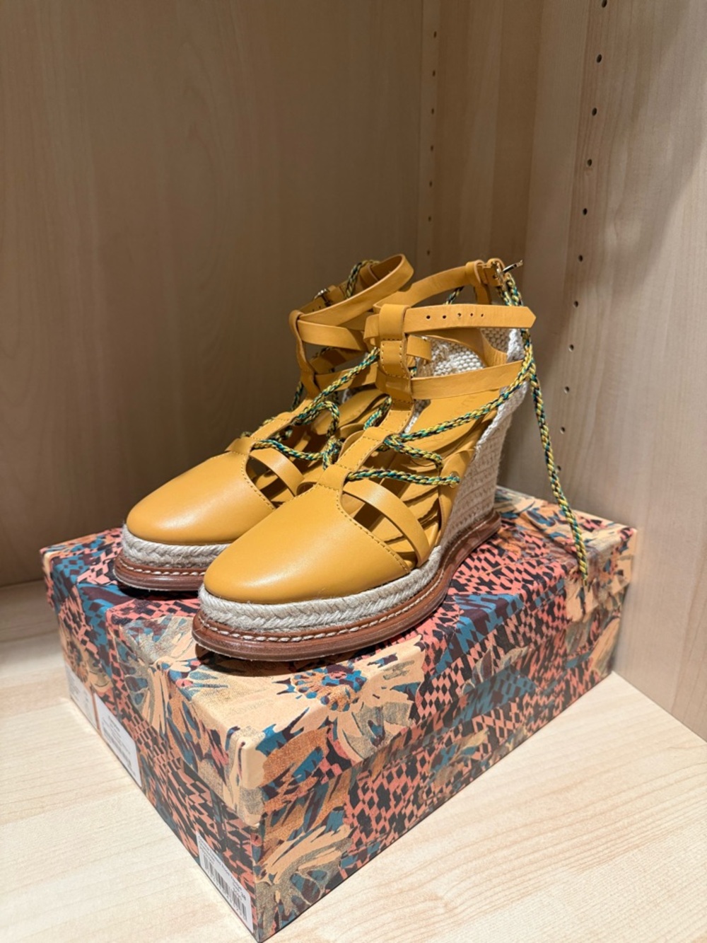 Ulla Johnson Concha Espadrille Wedge Sandals with Lace-Up Detail